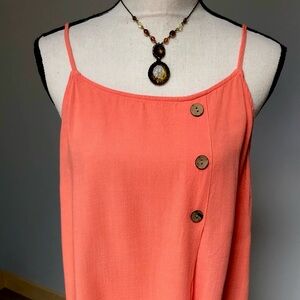Staccato Flowy Orange Sleeveless Top